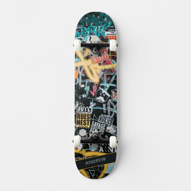 Graffiti Street Skateboard with Name (Front)
