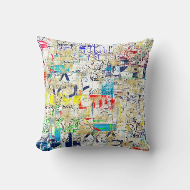 Graffiti street wall. Grunge wallart,street,backgr Throw Pillow (Front)