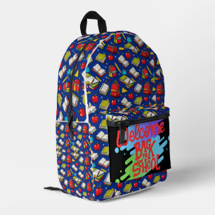 Graffiti Style Back To School Printed Backpack