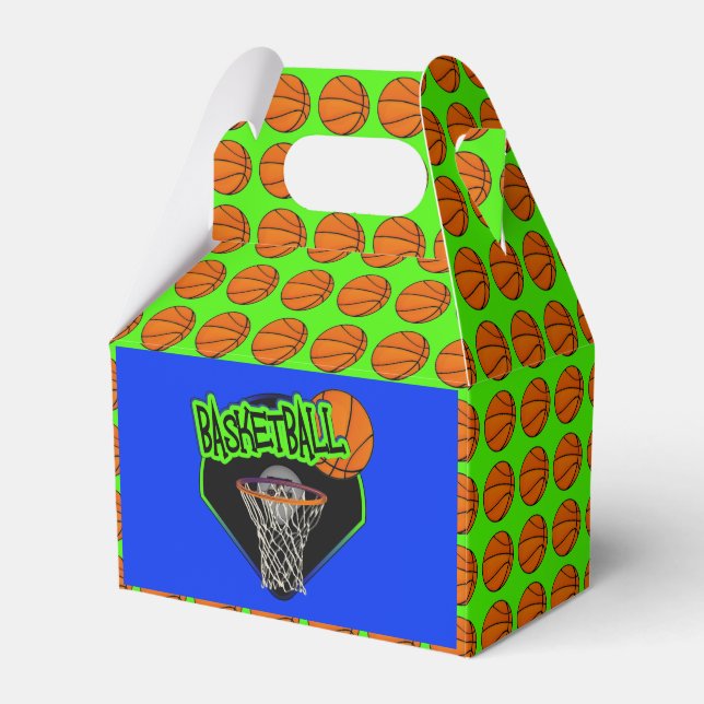 Graffiti Style Basketball and Hoop Favor Box (Front Side)