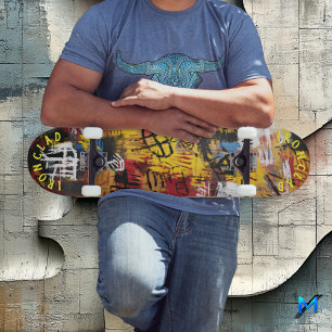 Graffiti Style Bold Abstract Design & Urban Vibe Skateboard