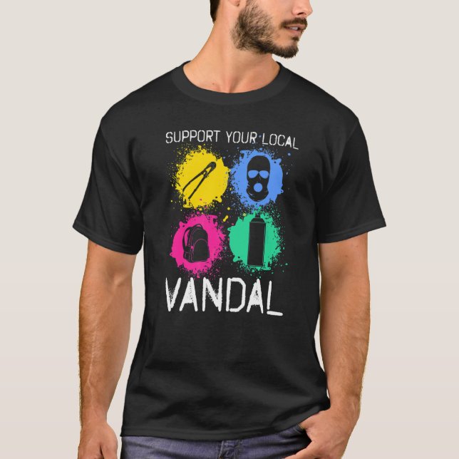 Graffiti Style Colos Hiphop Rap Spray T-Shirt (Front)