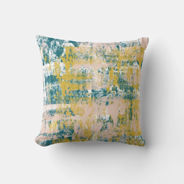 Graffiti Style Colourful Grunge Painting Throw Pillow (Front)