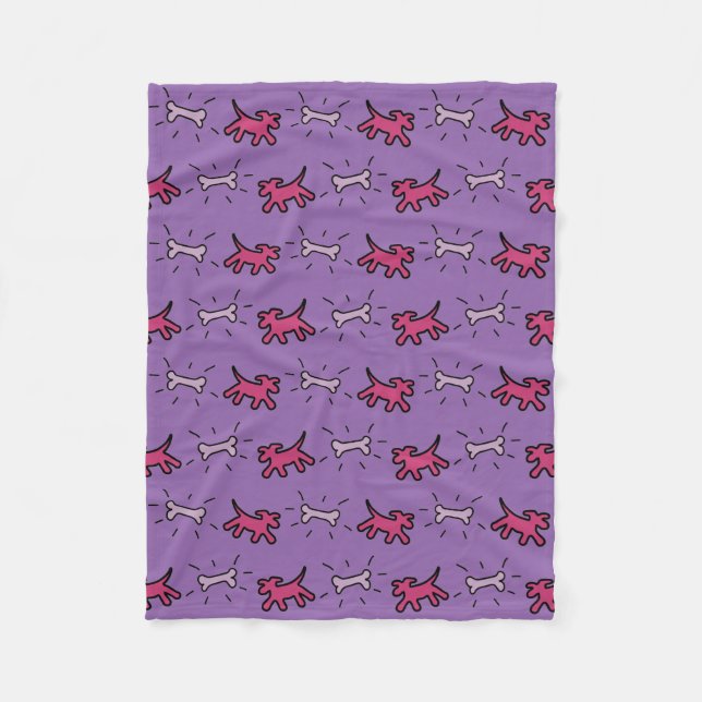 Graffiti style Dogs and Bones Dog Blanket 1 (Front)