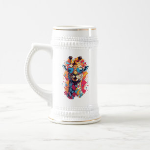 Graffiti Style Giraffe Portrait-58567 Beer Stein