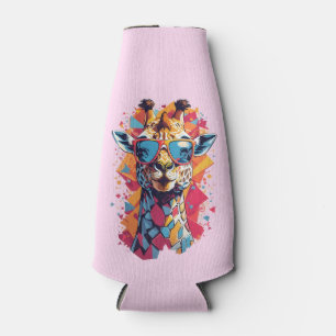 Graffiti Style Giraffe Portrait-58567 Bottle Cooler