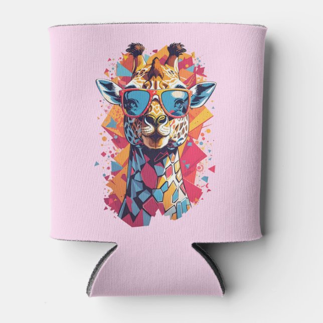 Graffiti Style Giraffe Portrait-58567 Can Cooler (Front)