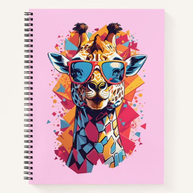Graffiti Style Giraffe Portrait-58567 Notebook (Front)