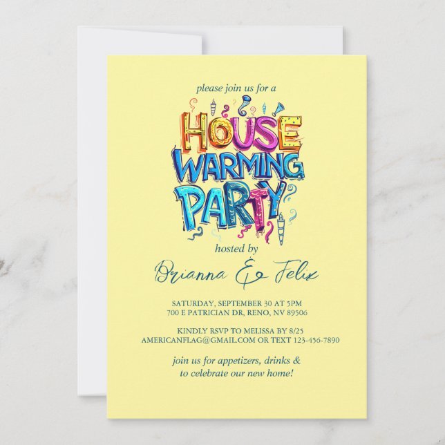 Graffiti Style House Chic Warming Party  Invitation (Front)