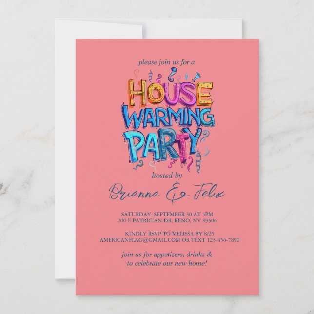 Graffiti Style House Chic Warming Party  Invitation (Front)