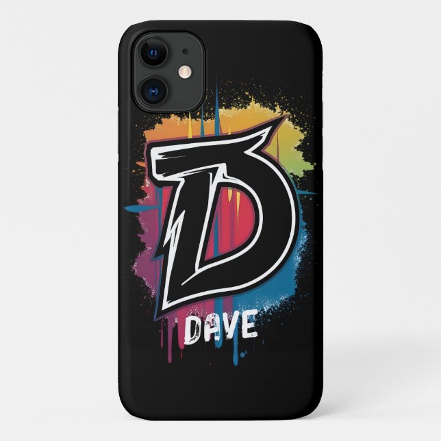 Graffiti Style Letter "D" Monogrammed Customizable Case-Mate iPhone Case (Back)
