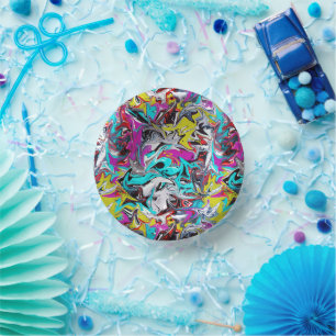 Graffiti style  paper bowls paper plate