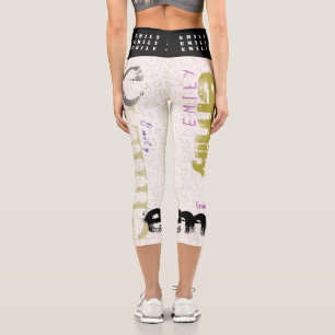 Graffiti style personalized Name 5 Letters CL Capri Leggings