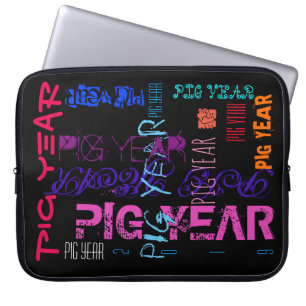 Graffiti style Repeating Pig Year 2019 Sleeve