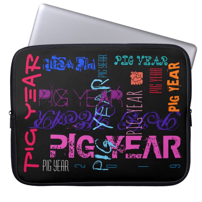 Graffiti style Repeating Pig Year 2019 Sleeve (Front)