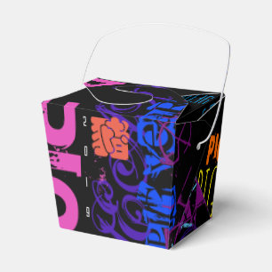 Graffiti style Repeating Pig Year 2019 Take Out B Favor Box