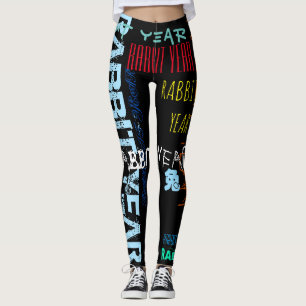 Graffiti style Repeating Rabbit Year 2023 L Leggings