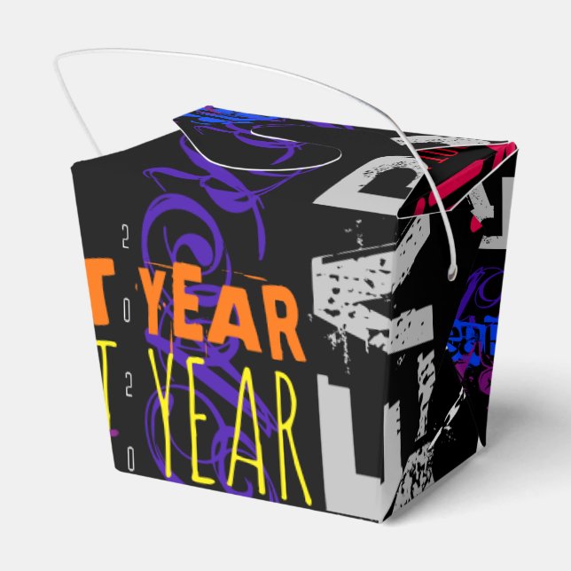 Graffiti style Repeating Rat Year 2020 Take Out FB Favor Box (Back Side)