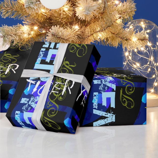 Graffiti style Repeating Tiger Year 2022 WP Wrapping Paper (Holidays)