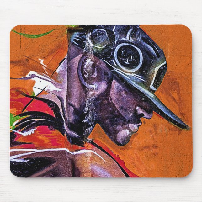 Graffiti Style Skateboarder Guy  Mouse Pad (Front)