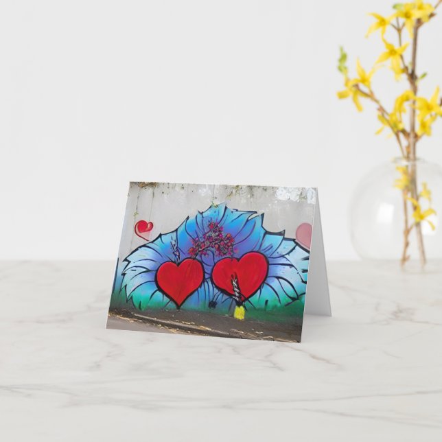 Graffiti style Valentine card (Yellow Flower)