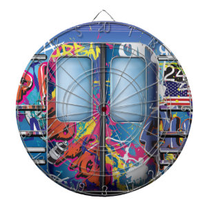 Graffiti Subway Train. Dartboard