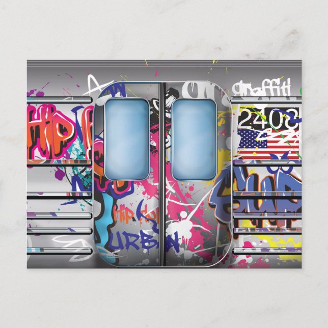 Graffiti Subway Train Postcard (Front)