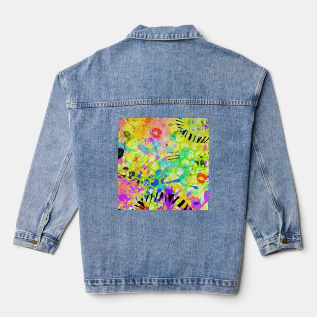 Graffiti Summer Abstract 2 Denim Jacket (Back)