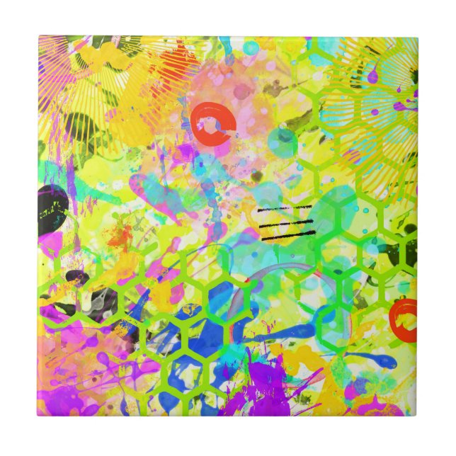 Graffiti Summer Abstract 2 Tile (Front)