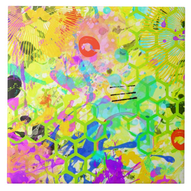 Graffiti Summer Abstract 2 Tile (Front)