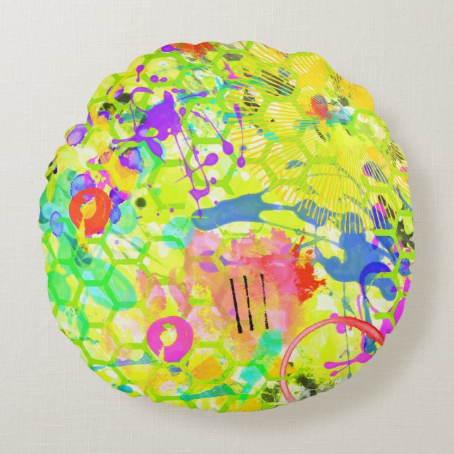 Graffiti Summer Round Pillow (Front)