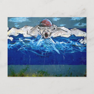 Graffiti : the swimmer - postcard