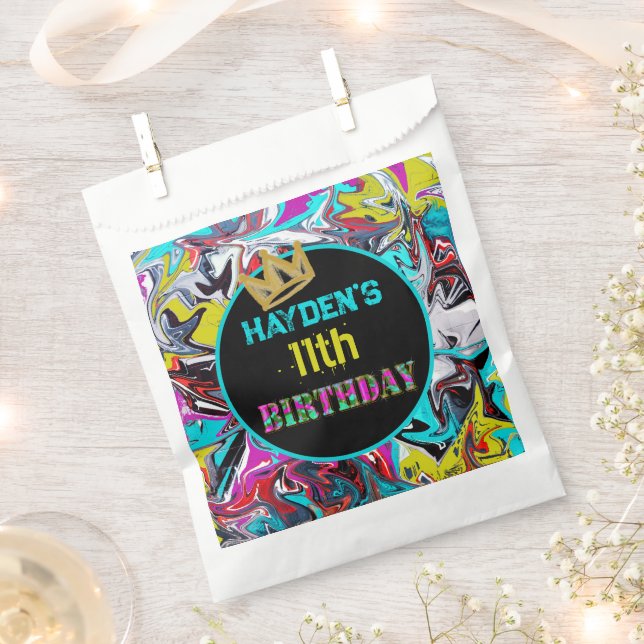 Graffiti theme birthday  favour bag (Clipped)