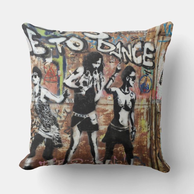 Graffiti Throw Pillow (Front)