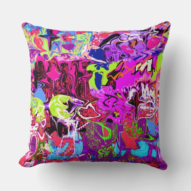 Graffiti Throw Pillow (Front)