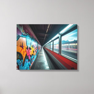 Graffiti train canvas print