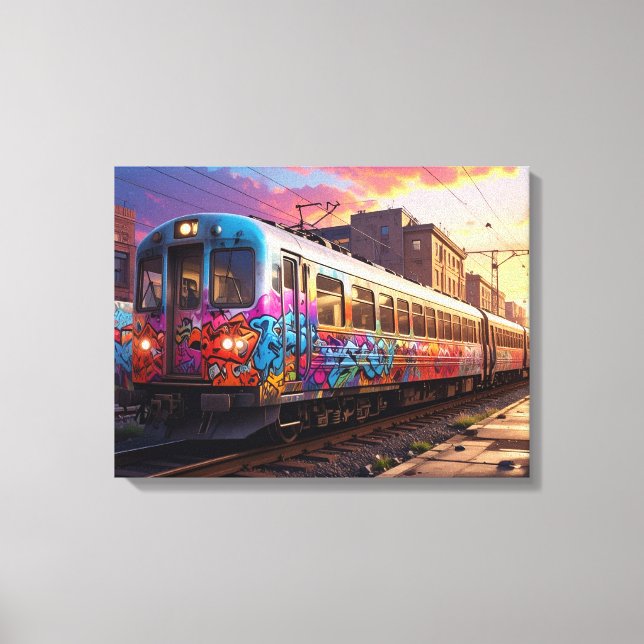 Graffiti train canvas print (Front)