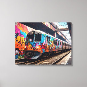 Graffiti train canvas print
