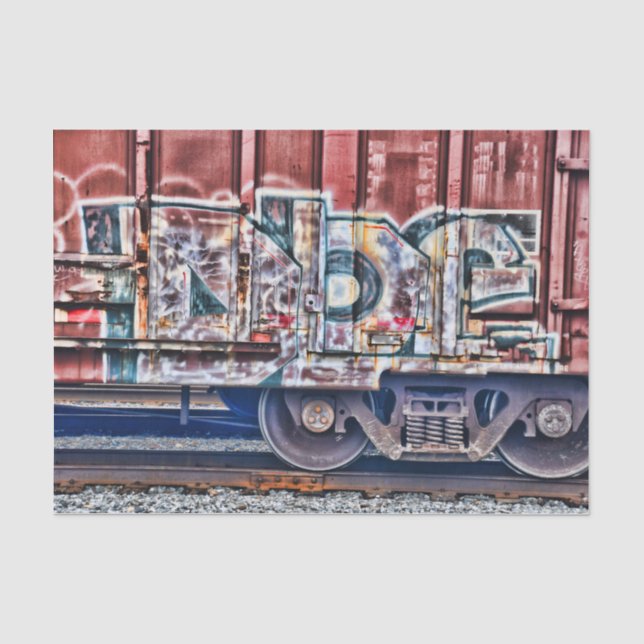 Graffiti Train Grunge Urban Street Art Tissue Paper (Front)