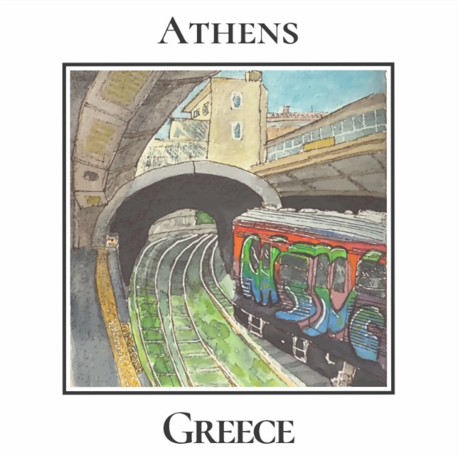 Graffiti Train, Monastiraki, Athens, Greece (Front)