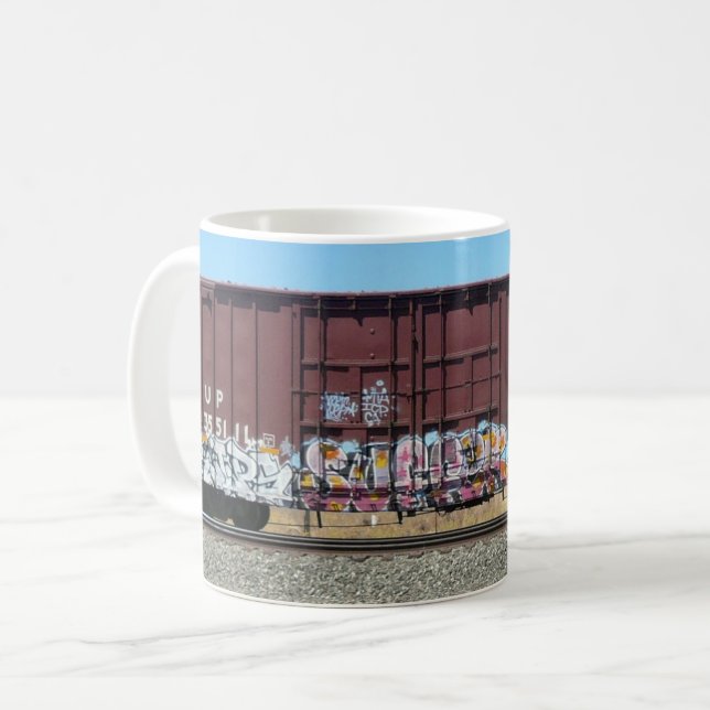 Graffiti Train - Rust Freight Train mug (Front Left)