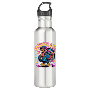 Graffiti Turkey Vibes – Thankful & Fly Cartoon Art 710 Ml Water Bottle