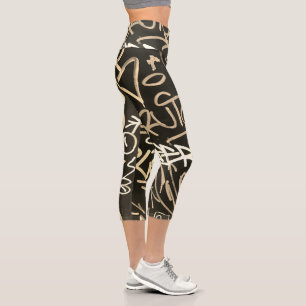Graffiti urbain Sepia Style Capri Leggings