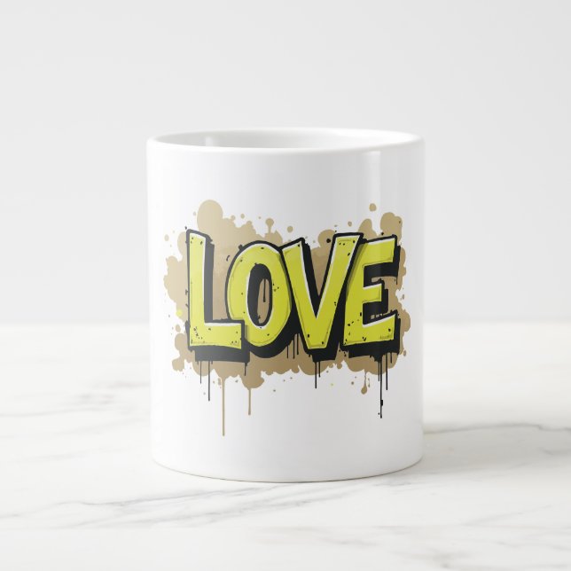 Graffiti Urban Love Bloom Large Coffee Mug (Front)
