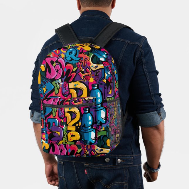 Graffiti Urban Streetwear Pattern  Printed Backpack (Insitu (Model))
