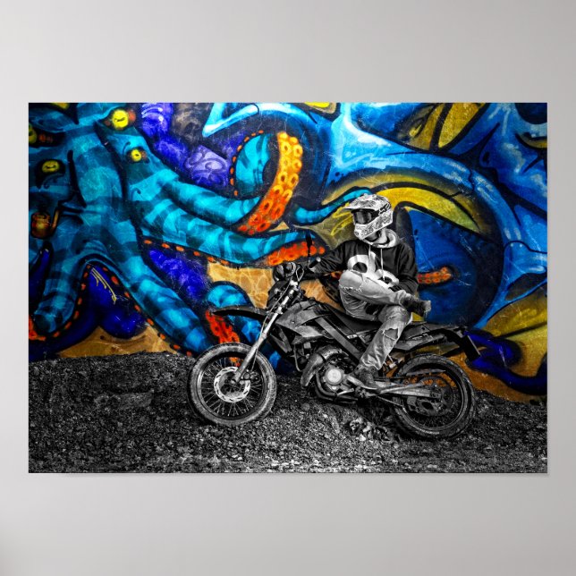 Graffiti Vélo de rue urbaine Poster (Devant)