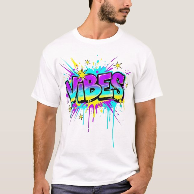 Graffiti Vibes Streetwear Design T-Shirt (Front)
