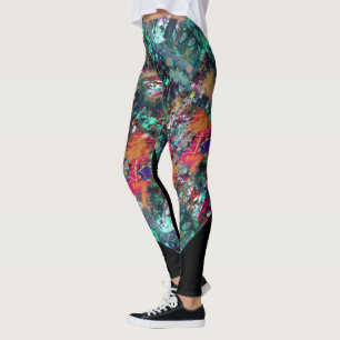 Graffiti Wall and Spray Paint Splatter Leggings