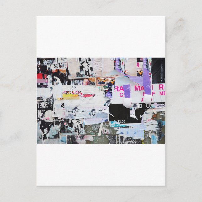Graffiti Wall Banksy Style Torn Paper Postcard (Front)