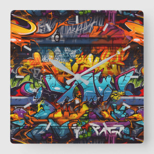 Graffiti Wall Clock